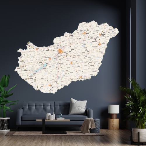 Magyarország térkép falmatrica faltetoválás LCDF-VK117